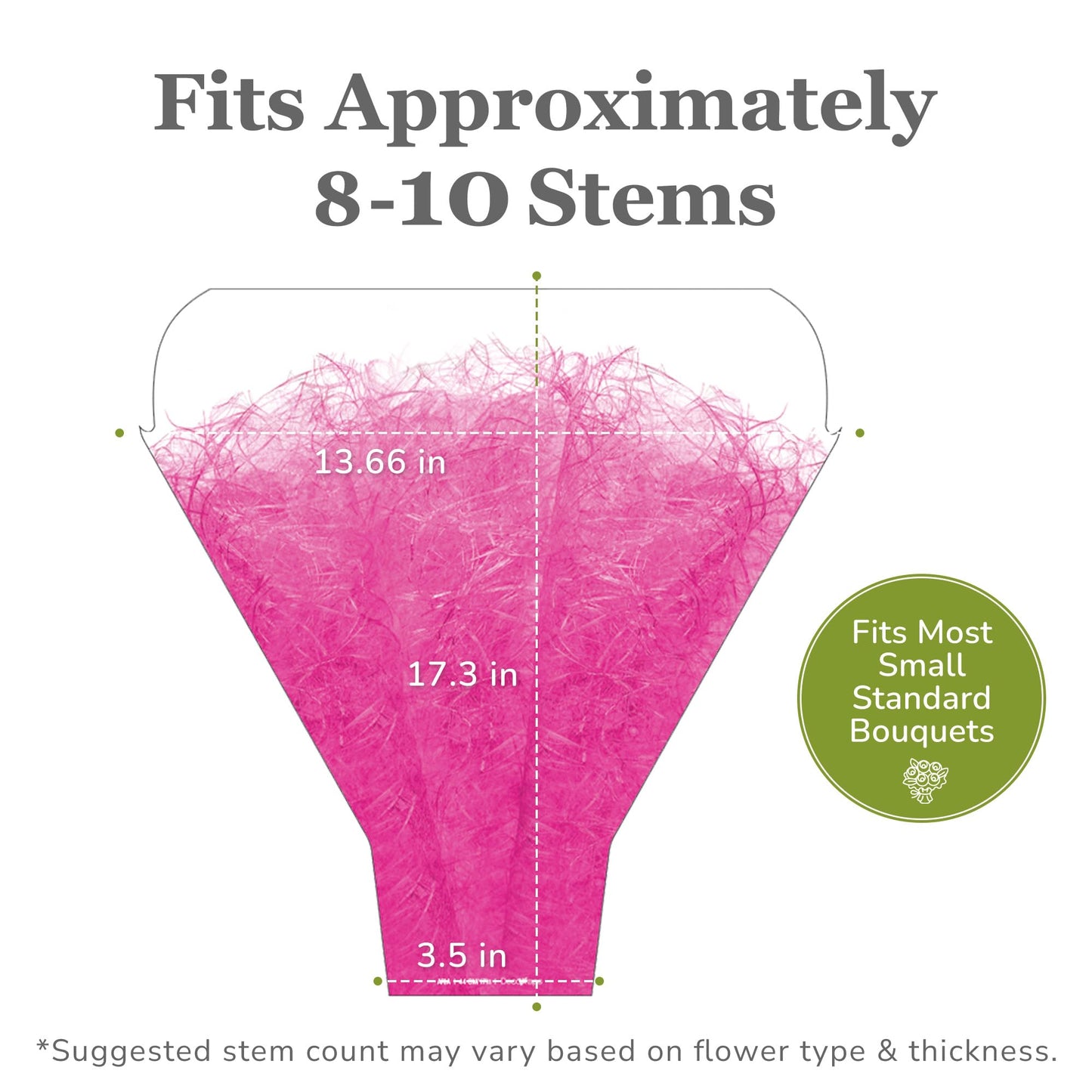 the florist Supply Aria Sleeves 20 Pack 17.3 x 13.66 x 3.5 Inch Waterproof Flower Bouquet Wrapping Sleeves, Flower Bouquet Bags, Plastic Floral Sleeves, Gift-Ready for Wedding, Birthday, Pink