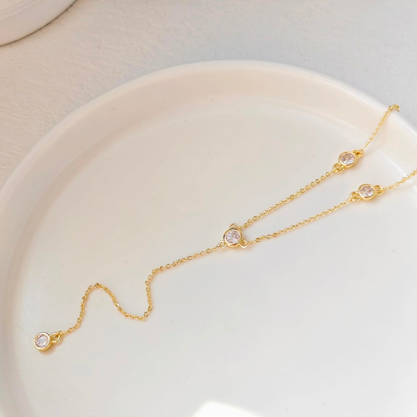 Luxval Gold Long Necklaces for Women Lariat Necklace for Women Trendy 14k Gold Plated Drop Necklace Simple Gold CZ Pendant Dainty Long Chain Choker Fashion Jewelry Gifts