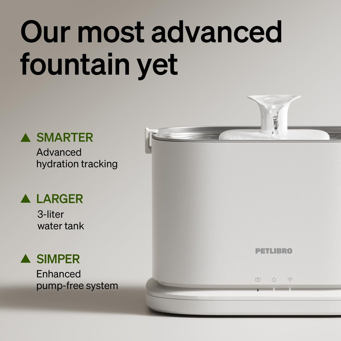 PETLIBRO Upgrade Cat Water Fountain Stainless Steel Tray, Dockstream 2 Cat Fountain Indoor, 3L/101oz Auto Cat Fountains for Drinking, App Monitoring Pet Water Fountain Dog, 5G WiFi Cat Water Dispenser