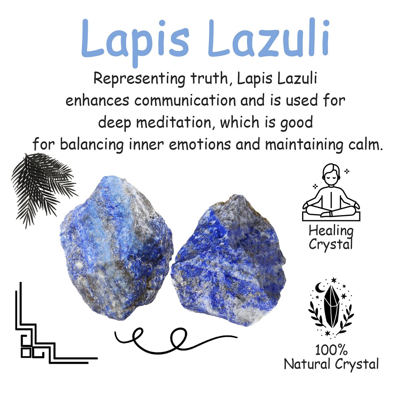 NUKAYAI 2Pcs Lapis Lazuli 1.8-2.2" Large Raw Natural Crystals Rough Stones Healing Crystal Lapis Lazuli Stone Rocks for DIY Cabbing Polishing Wire Wrapping Decoration Wicca Reiki Rock Gifts