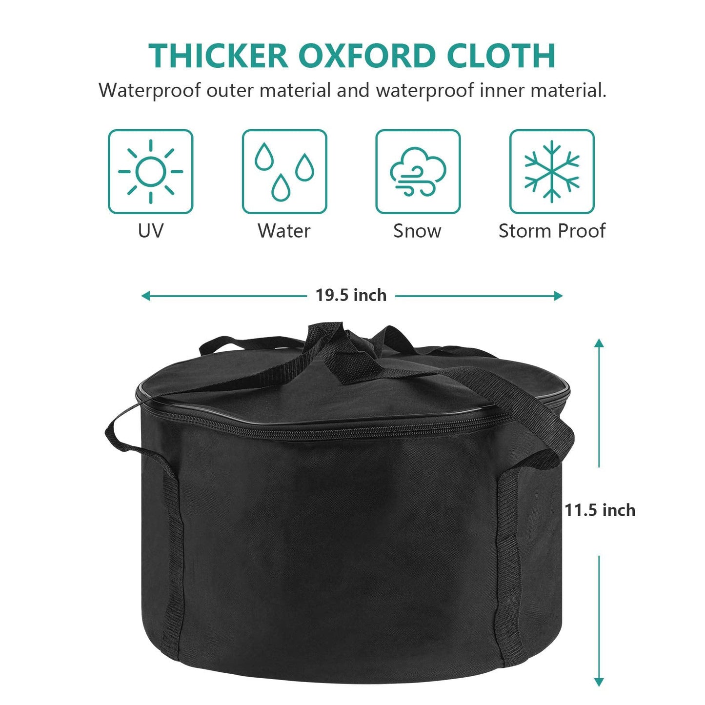 Carry Bag and Cover for Outland Firebowl 893 Deluxe Outdoor Portable Propane Gas Fire Pit, Fit for Outland Firebowl 823 870, 19 Inch Dia, Water-Resistant
