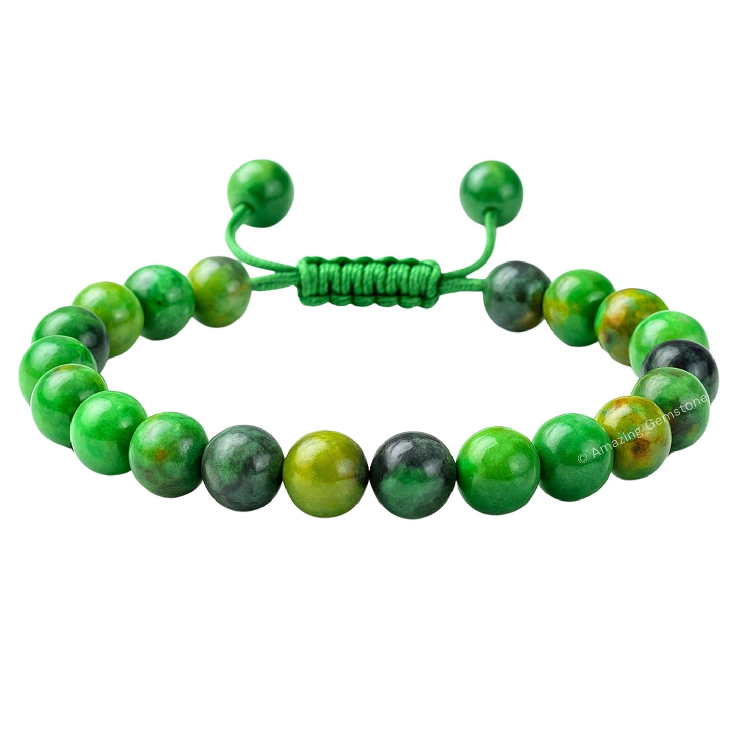 Amazing Gemstone Variscite Bracelet for Women Men's Gifts - Protection Healing Crystal Bracelet - 8mm Gemstone Beaded Adjustable Bracelet