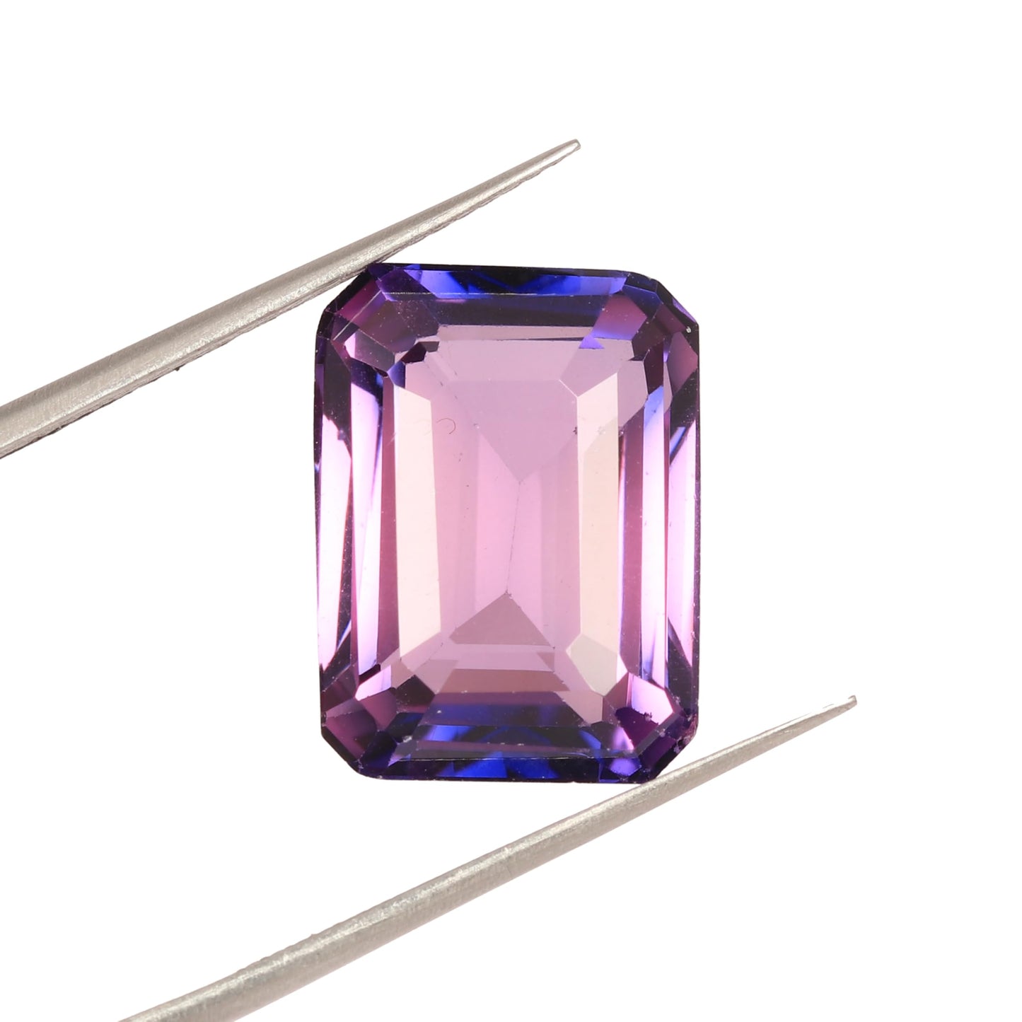REAL-GEMS AAA+ 14.9 Carat Pink Kunzite Emerald Faceted Cut Loose Gemstone for Jewelry Making