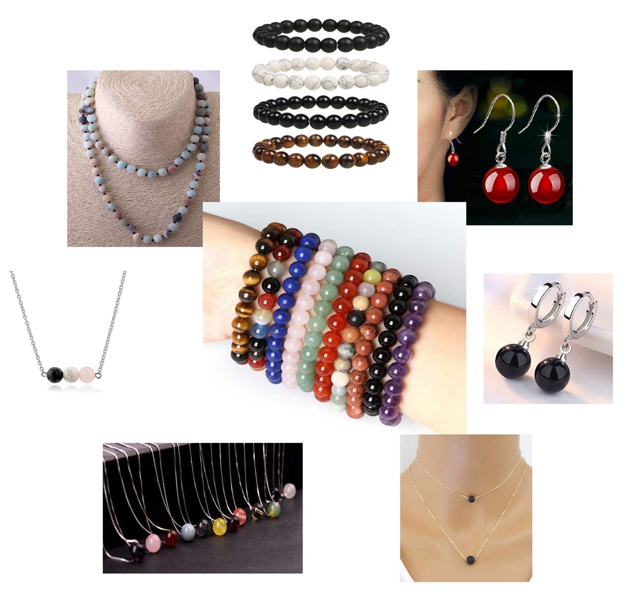 Natural Stone Beads 100pcs 10mm Black Obsidian Round Genuine Real Stone Beading Loose Gemstone Hole Size 1mm DIY Charm Smooth Beads for Bracelet Necklae Earrings Jewelry Making (Black Obsidian, 10mm)