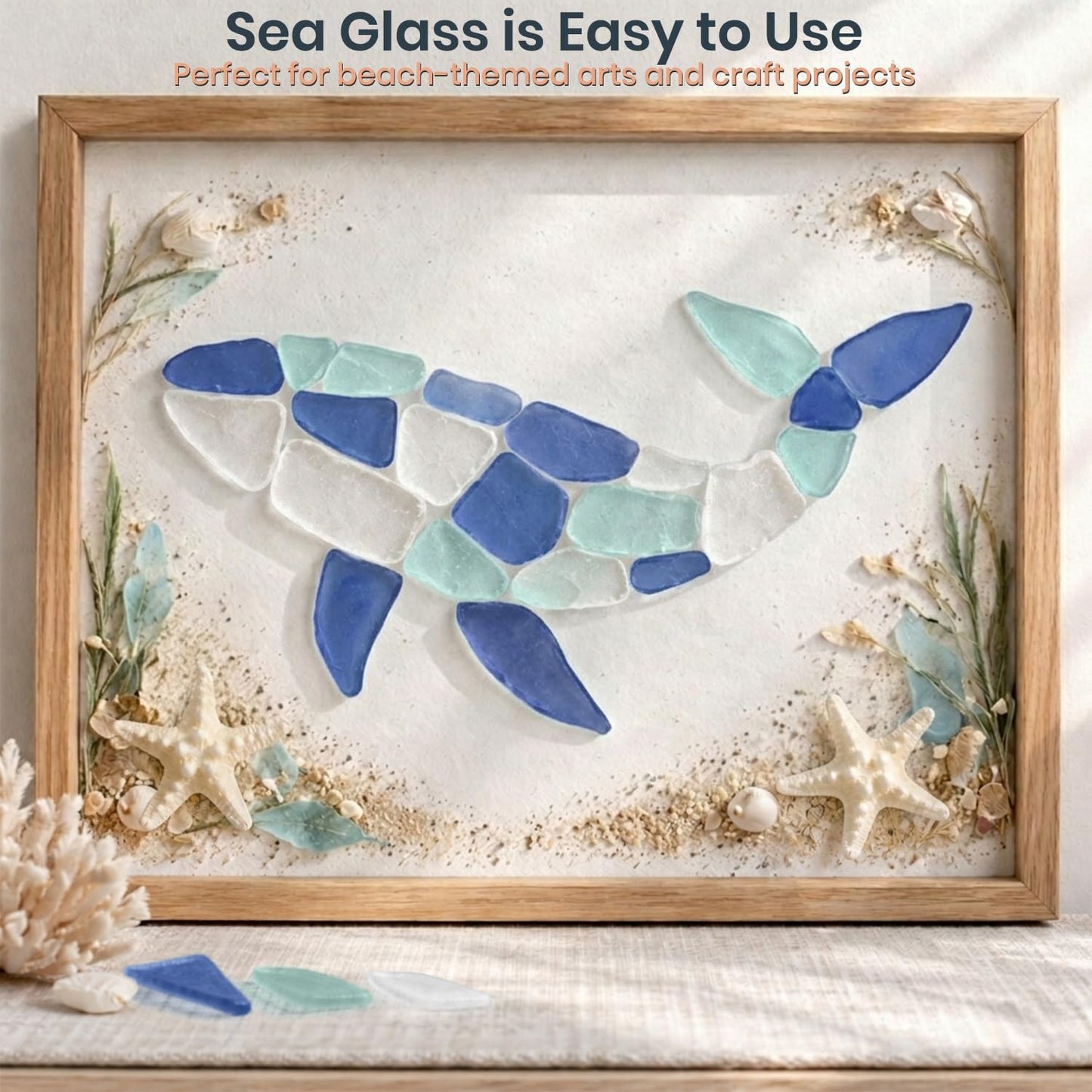 Sea Glass for Crafts – 11oz Cobalt Blue, Aqua & White Seaglass, Beach Glass for Crafts, Sea Glass Decor, Broken Glass Pieces for Crafts, Glass Pieces for Crafts, Wedding, Coastal DIY Projects
