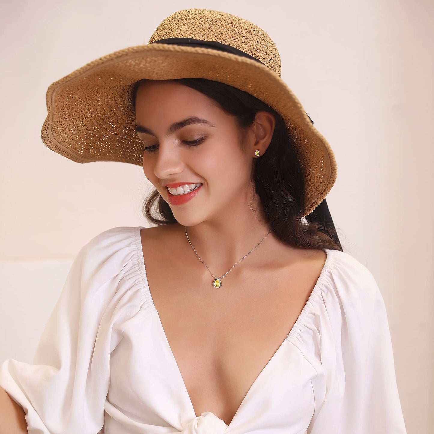 Bestyle Classic S925 Sterling Silver Love Teardrop Earrings, Dainty November Critine Crystals Birthstone Studs, Anniversary/Mother’s Day/Birthday Jewelry Gifts for Women Mom/Wife/Sister/Best Friend