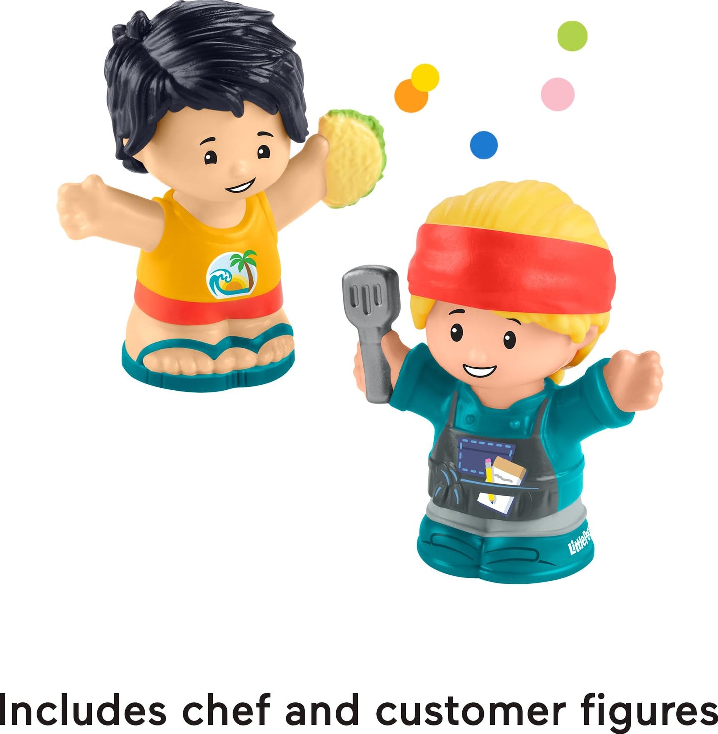 Fisher-Price Little People Musical Toddler Toy Serve It Up Food Truck Vehicle with 2 Figures for Pretend Play Kids Ages 1+ Years