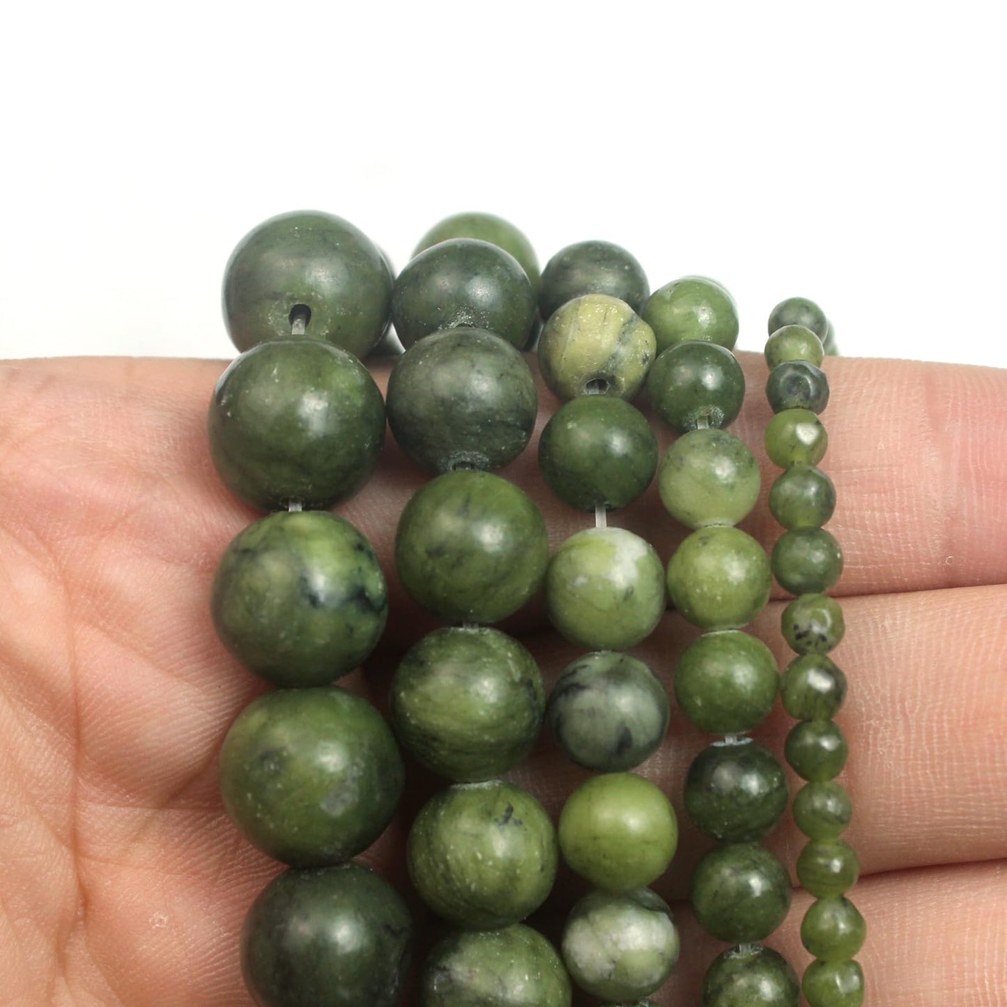 Cynbpm Jade Beads Charms for Jewelry Making Supplies for Adults Bracelet Making Kit Green Gemstone Natural Stone Beads 15" 1 Strand 6mm
