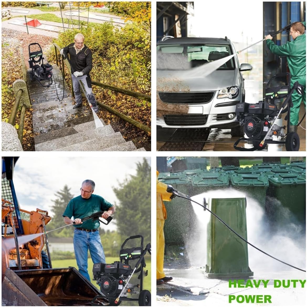 Imdot 4200PSI Gas Pressure Washer, 4.0GPM Power Washer Gas Powered with 212CC Engine, 5 Nozzles, 25ft Hose & 0.5Gal Soap Tank - for Home, Car, Driveways, EPA/CARB/ETL Compliant 20FT x 1/4 (Black)