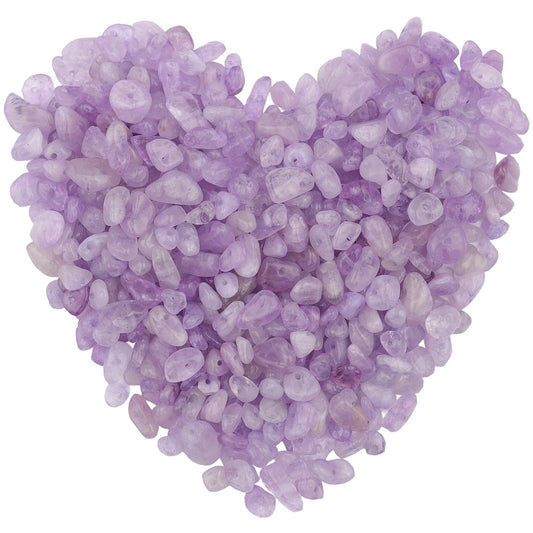 400pcs Natural Chip Stone Beads for Jewelry Making Lavender Amethyst 5-8mm Irregular Gemstones Healing Crystal Loose Rocks Bead Hole Drilled for Ring Earrings Necklace Bracelet Making DIY Art Crafts