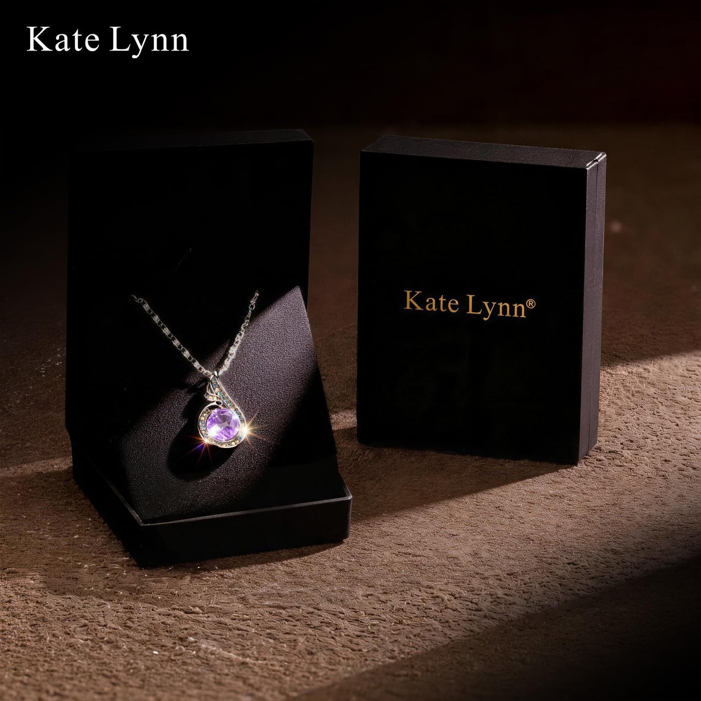 Kate Lynn Phoenix Birthstone Necklaces for Women Pendant Necklace Crystal Jewelry, Birthday Gifts for Women Wife Girlfriend Mothers Day Gift for Mom Daughter Unique Lady Christmas Jewelry Gift for Her, February Birthstone Amethyst Necklace