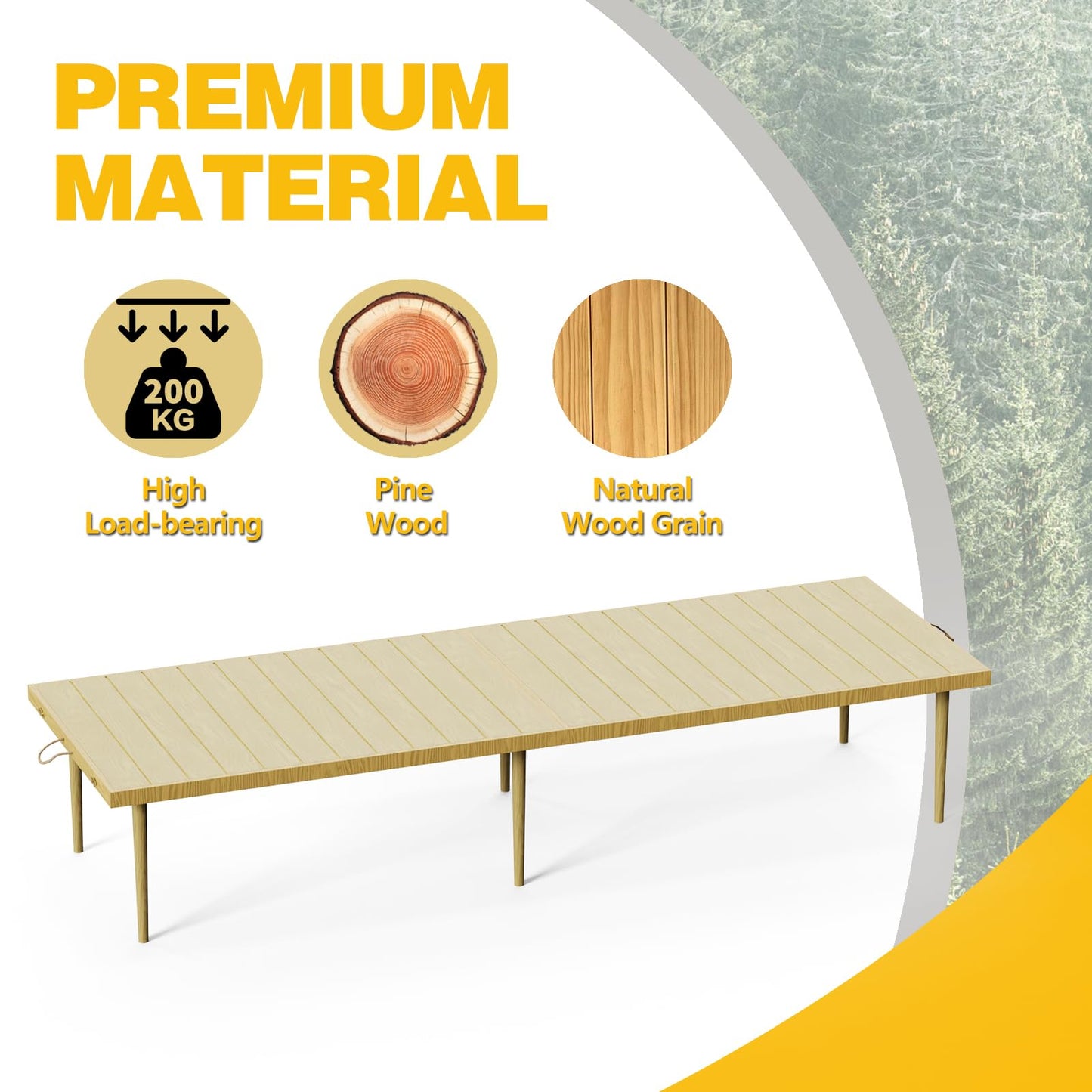 30x90 Inch Boho Low Picnic Wood Table - Foldable Design And And 2 Set Of Wood Table Leg For Sitting On The Floor Low Height Floor Picnic Table Encourage A Laid-back Vibe At Home Or In Nature
