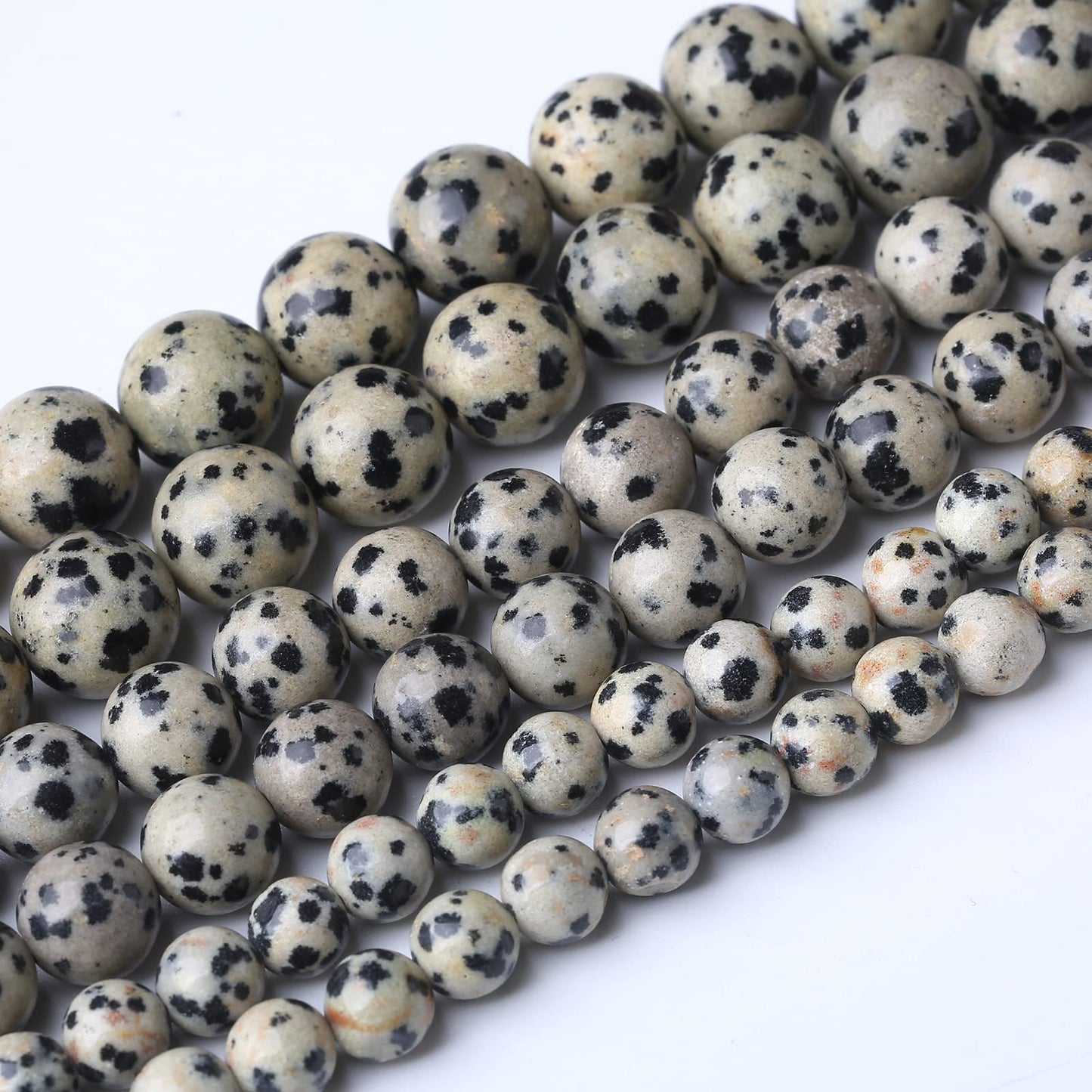 45PCS 8MM Natural Dalmatian Jasper Stone Beads Energy Healing Beads for DIY Jewelry Bracelet Necklace Making for Jewelry Making15Inch
