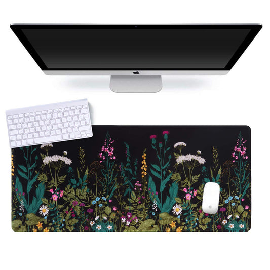 iCasso Compatible with MacBook Air 13 Inch Case 2021-2018 Release A2337 M1/ A1932/A2179,Extended Gaming Mouse Pad (35.4x15.7 in), Desk Mat, Large Stable Rubber Base Mousepad with Stitched Edge, Weed