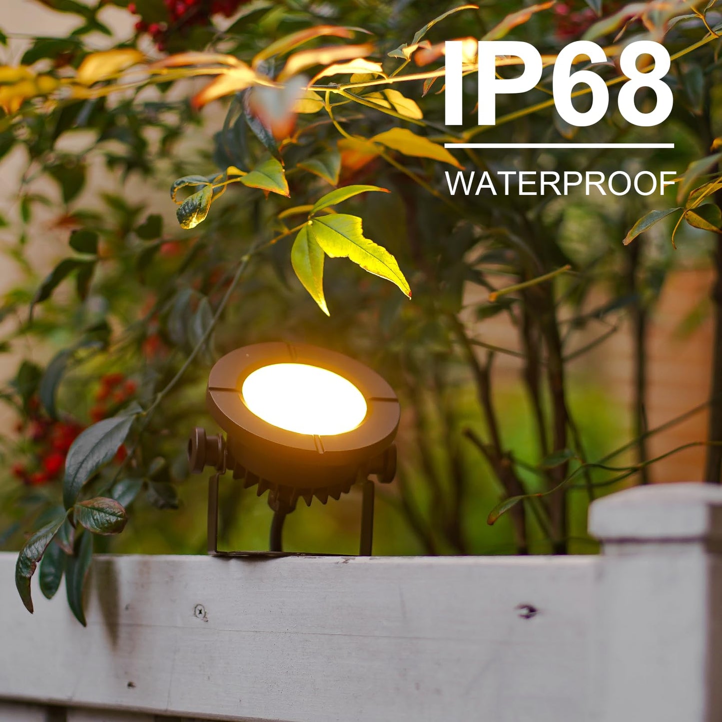 GOODSMANN Pond Lights Low Voltage Outdoor Landscape Spotlight LED Underwater Submersible Lights 2PK 6W 580 lumens 3000K IP68 with 14.8FT Cable and Connector Aluminum Housing Bronze Finish