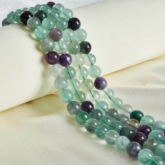 35pcs 10mm Fluorite Beads Natural Gemstone Beads Round Loose Beads for Jewelry Making