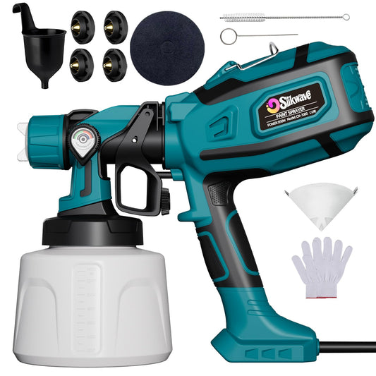 Paint Sprayer, 850W HVLP Spray Gun with 1400ml Detachable Container, Electric Paint Sprayers with 4 Nozzles & 2 Patterns - Portable Spray Guns Perfect for Fences, Sheds, Walls, Garden