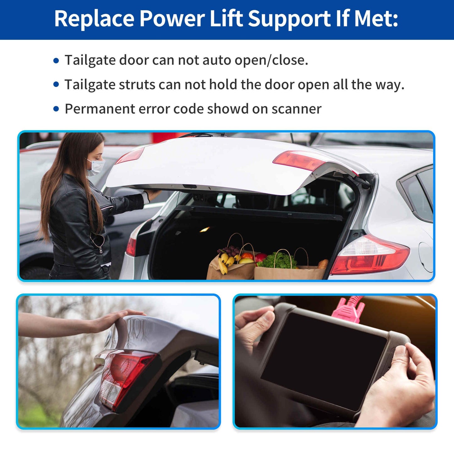 ARISELIFT Rear LH RH Tailgate Power Lift Support for Ford Explorer Sport Utility 2020-2024 Rear Liftgate Power Hatch Shock Strut No.3A707255/LB5BS402A55AE 1 Pair