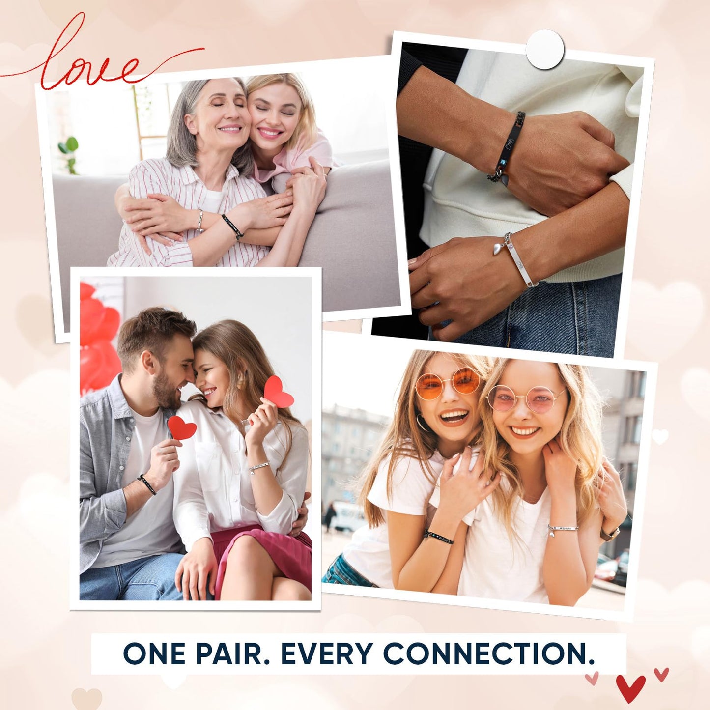 MEALGUET Matching Couple Bracelets for Men Women : Love You Forever Engraved Cuban Link Chain Bracelets Set Jewelry for Boyfriend Girlfriend Husband Wife, Romantic Gifts for Valentines Anniversary