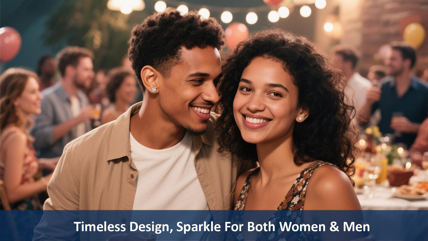 Moissanite Stud Earrings for Women Men, 1-6CT 6-Prong D Color Ideal 925 Sterling Silver Earrings with Certificate of Authenticity (6CT/Pair, 3CT each one)