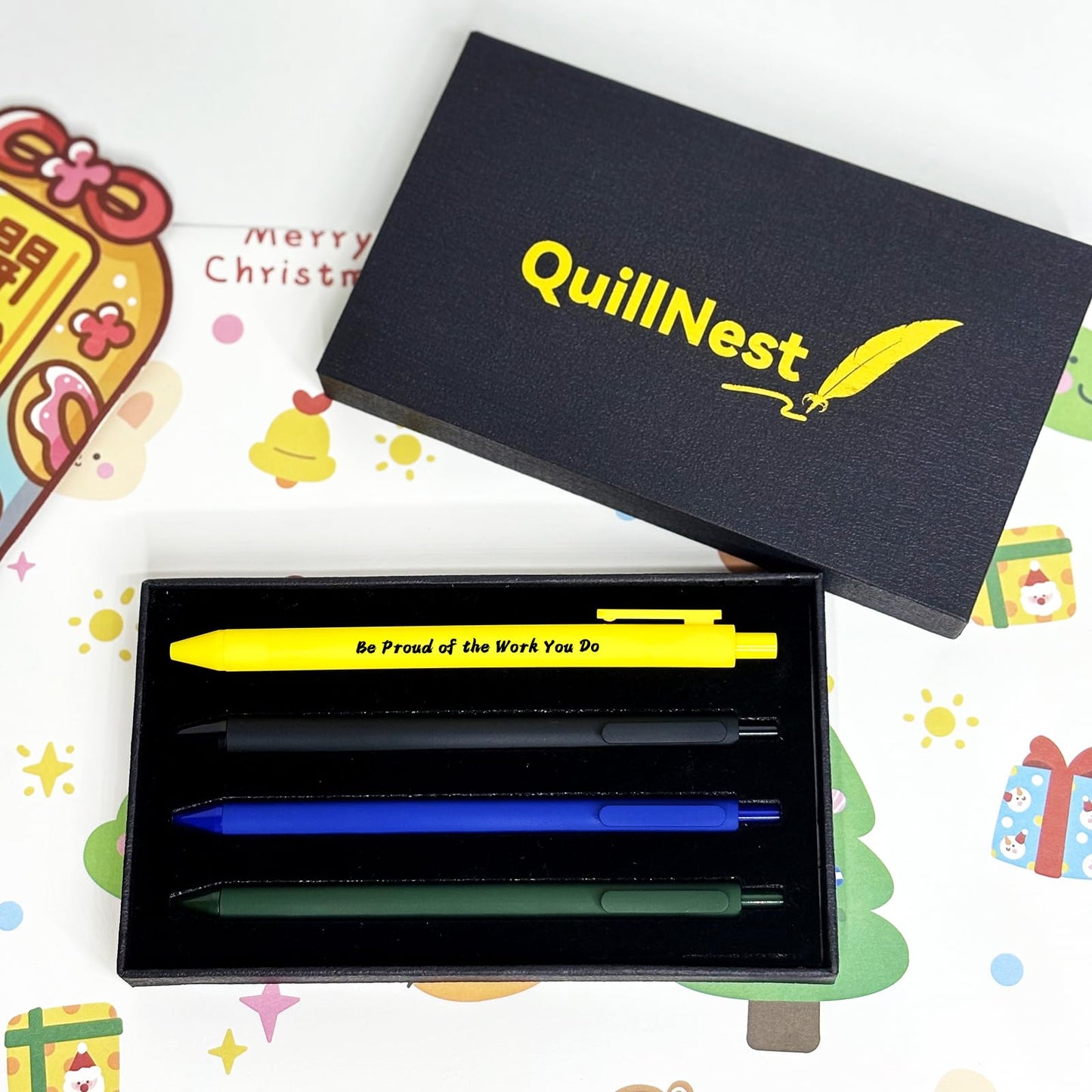 QuillNest Farewell Gifts for Coworkers Ballpoint Pen Set of 4 Coworker Leaving Goodbye Gift for Women Men Employee Colleague New Job Retirement Going Away Present