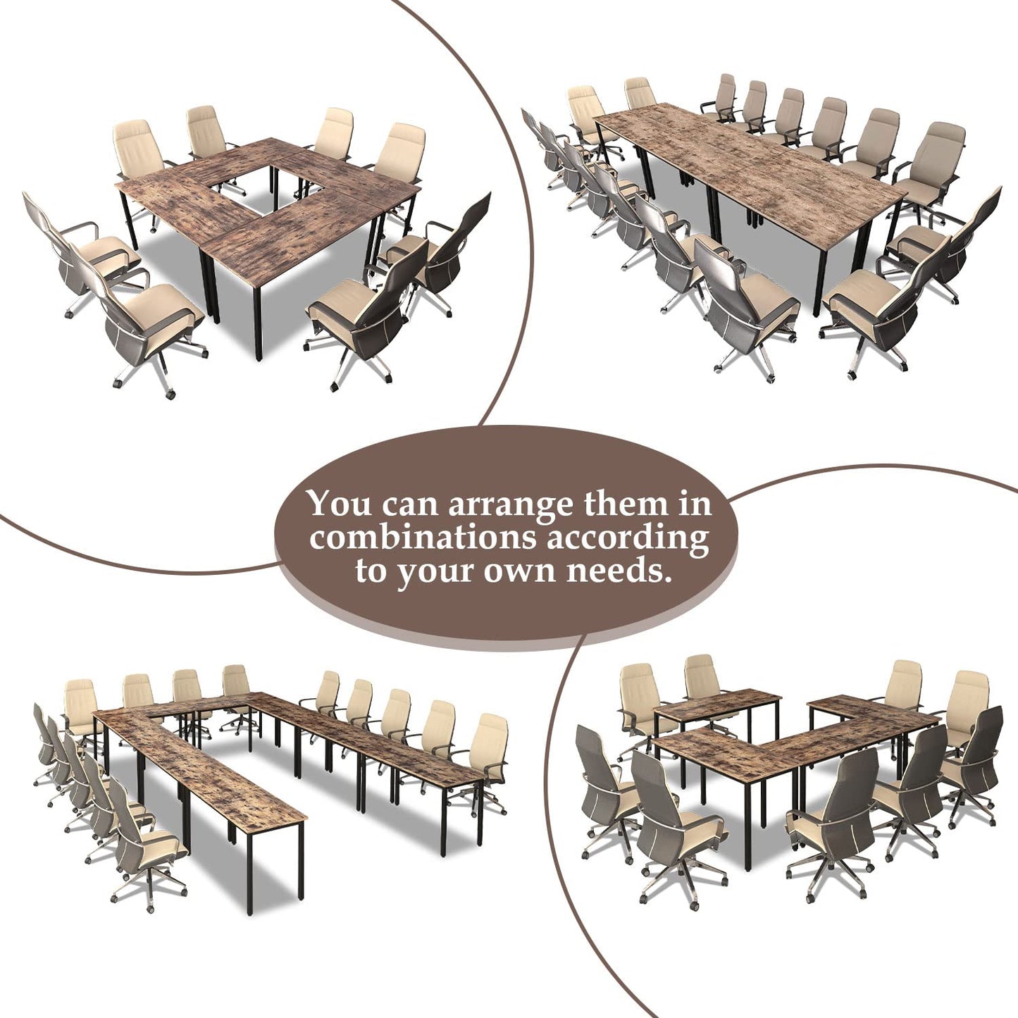 Bonzy Home 14ft Conference Tables Chair Set, 165"x47"x30" Table & 16pcs Chairs, Office Computer Desk and Chair Set for Meeting Room Study Printer Table Seminar Office Furniture Set for 16 People