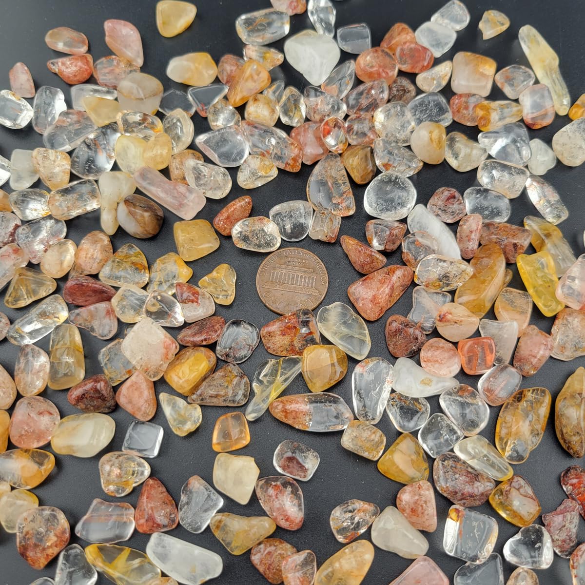 1,000 Carats Phantom Quartz Handpicked Tumbled Stones Crystals Chips 0.2''-0.5'' Bulk Pocket Stones for Healing, Reiki, Meditation, Witchcraft and Home Decorations (Mix Phantom Quartz)