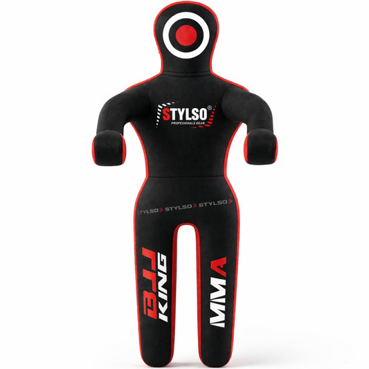 Unfilled Grappling Dummy – Adult Life Size Wrestling & BJJ Training Dummy, MMA Jiu Jitsu Judo Takedown & Throwing Practice, Heavy-Duty Triple-Stitched Canvas Submission Dummy (Black, 5ft / 60")