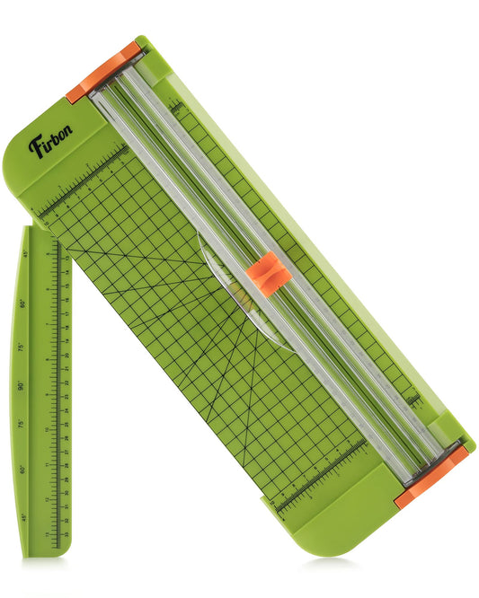 Firbon A4 Paper Cutter 12 Inch Titanium Paper Trimmer Scrapbooking Tool with Side Ruler for Craft Paper, Coupon, Label, Cardstock (White)