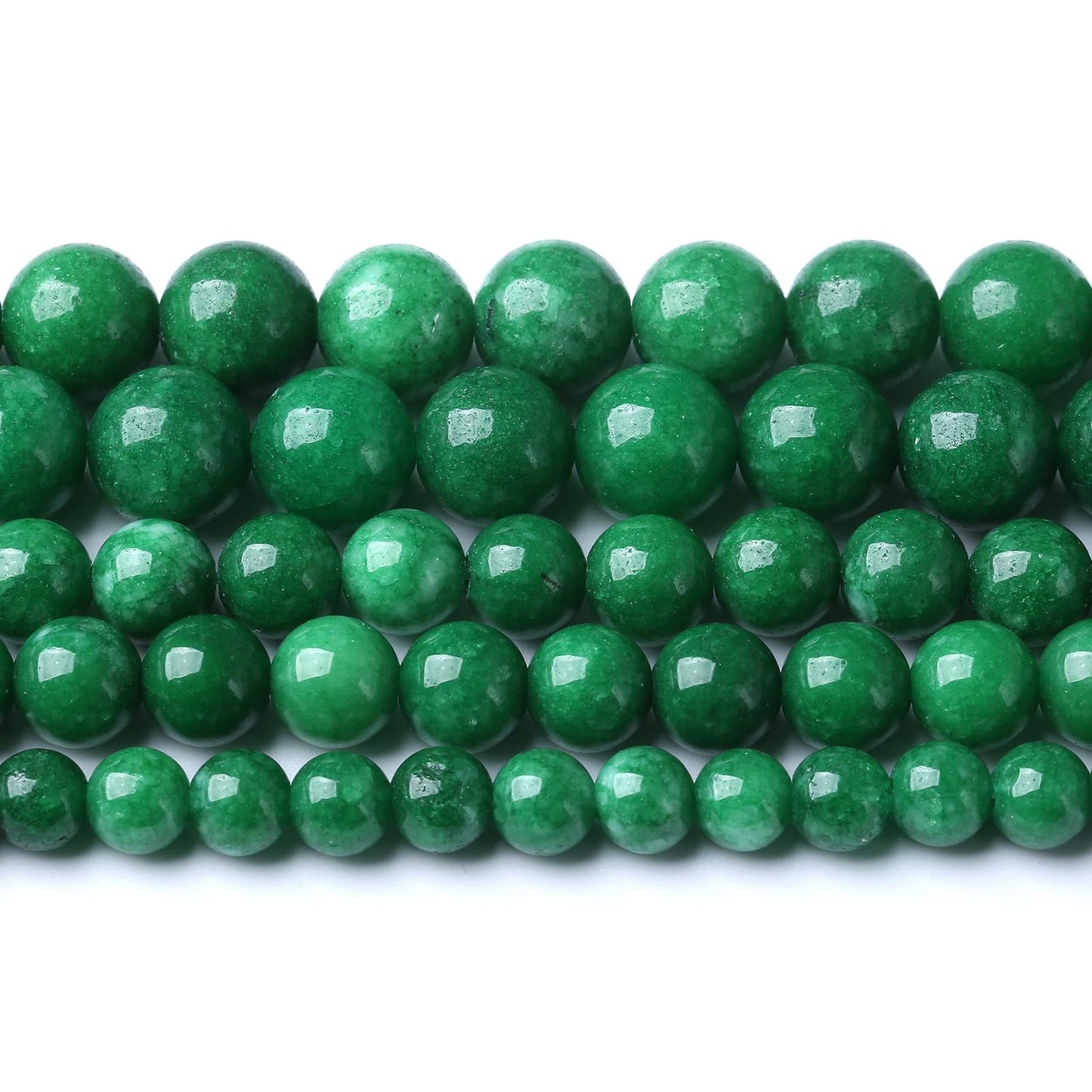 60pcs 6mm Natural Green Cloud Jades Beads Round Loose Gemstone Crystal Energy Healing Power Stone Beads for Jewelry Making DIY Bracelet (6mm, Green Cloud Jades)