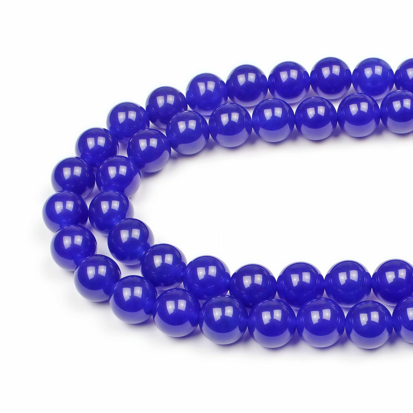 MJDCB Natural Stone Beads Sapphire Jade Round Loose Beads for Jewelry Making DIY Bracelet Necklace (6mm)