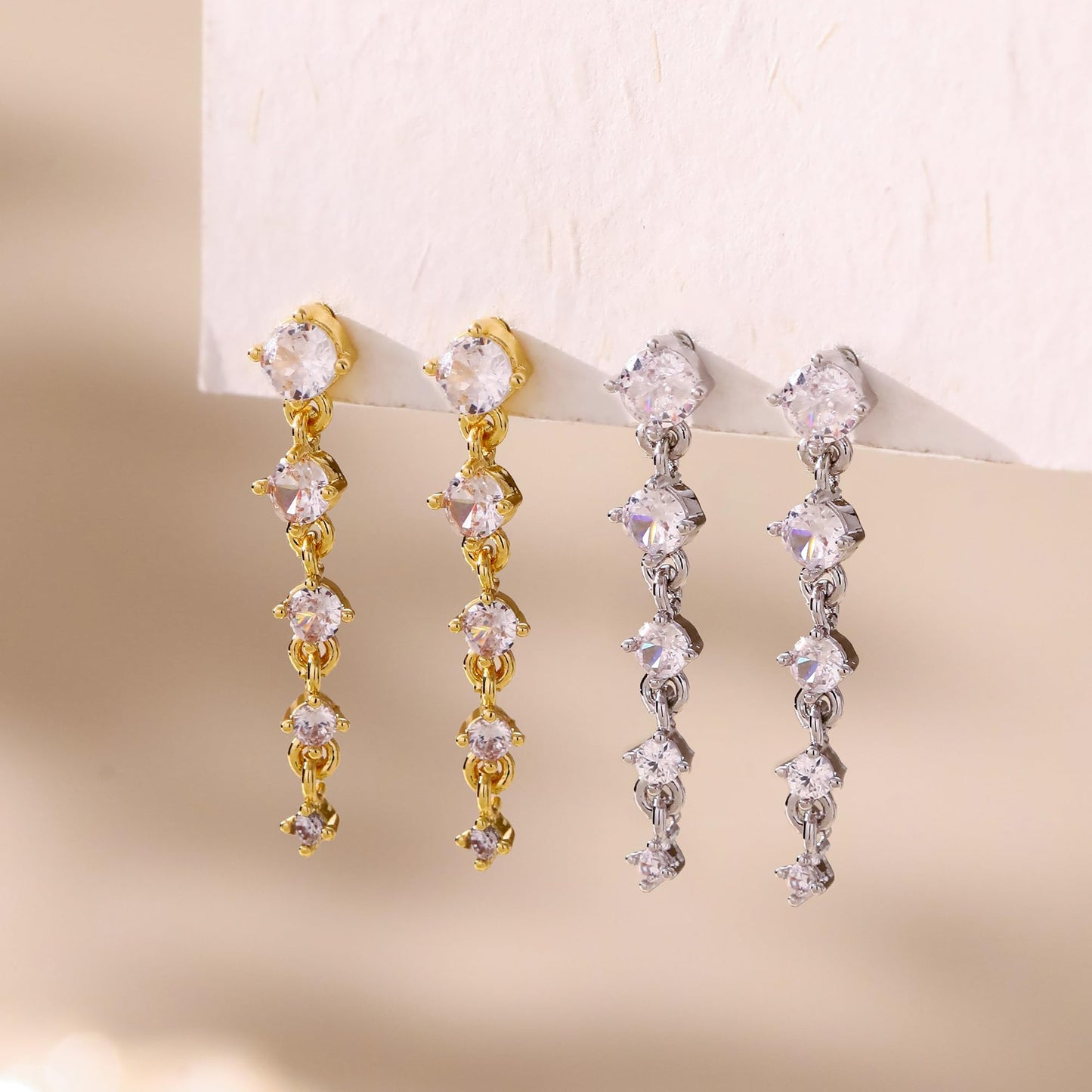 Solistra Silver Dangle Earrings for Women Trendy Diamond Drop Earring Hypoallergenic Earrings for Women Wedding Jewelry Valentines Day Gifts for Her