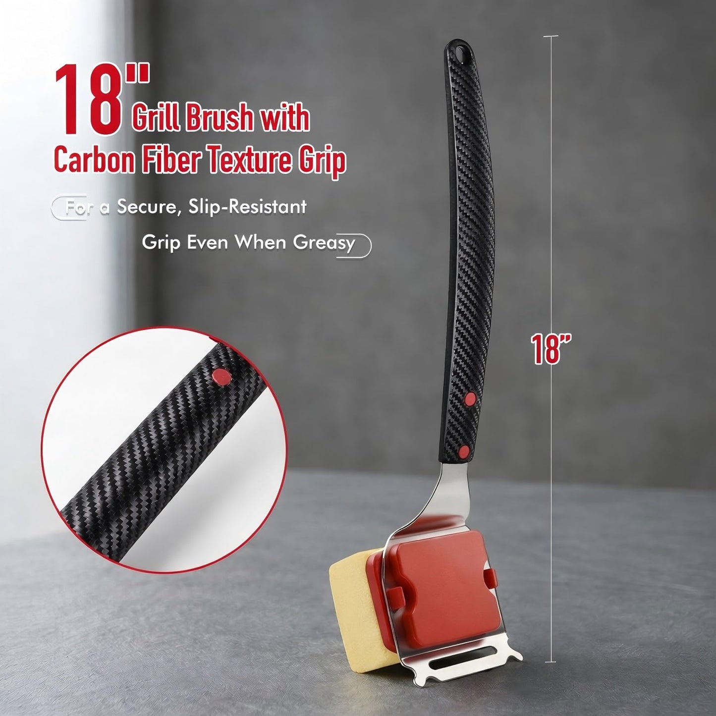 Strriuil Grill Brush Bristle Free for Outdoor Grill - Steam Grill Cleaning Brush with Scraper, Safe Grill Cleaner Brush, 2 Replaceable Heads, BBQ Accessories Gifts for Men