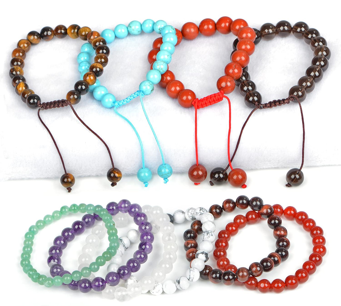 AD Beads Natural Gemstone Round Loose Beads 15" for Bracelet Necklace Earrings Jwelery Making Crafts DIY (10mm, Dark Red Garnet)