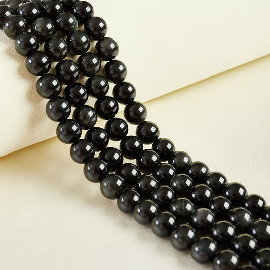 35pcs 10mm Natural Rainbow Obsidian Beads Gemstone Beads Round Loose Beads for Jewelry Making