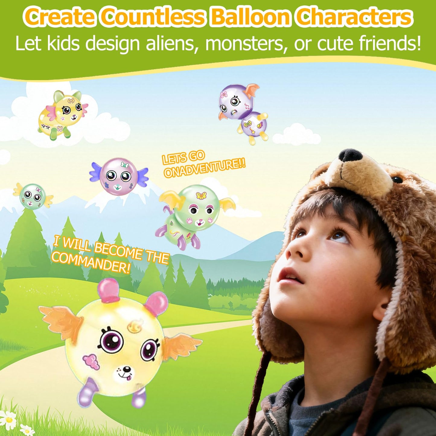 Magical Toy Gifts for Kids | Bear Pump Balloon Craft Kit with, Creative DIY Art Toys for Ages 3+, Fun Birthday & Holiday Party Supplies for Girls Boys
