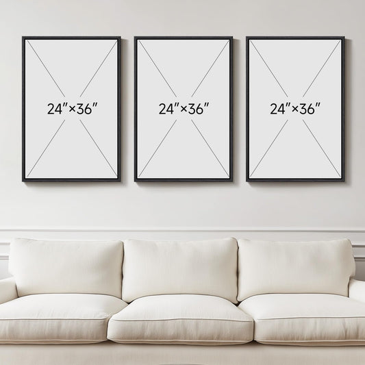 Large Framed Neutral Abstract Canvas Wall Art for Living Room, 3 Piece Wabi-Sabi Minimalist Modern Prints Paintings Artwork for Walls, Pictures Wall Decor for Bedroom, Office, Dining Room 24x36 In