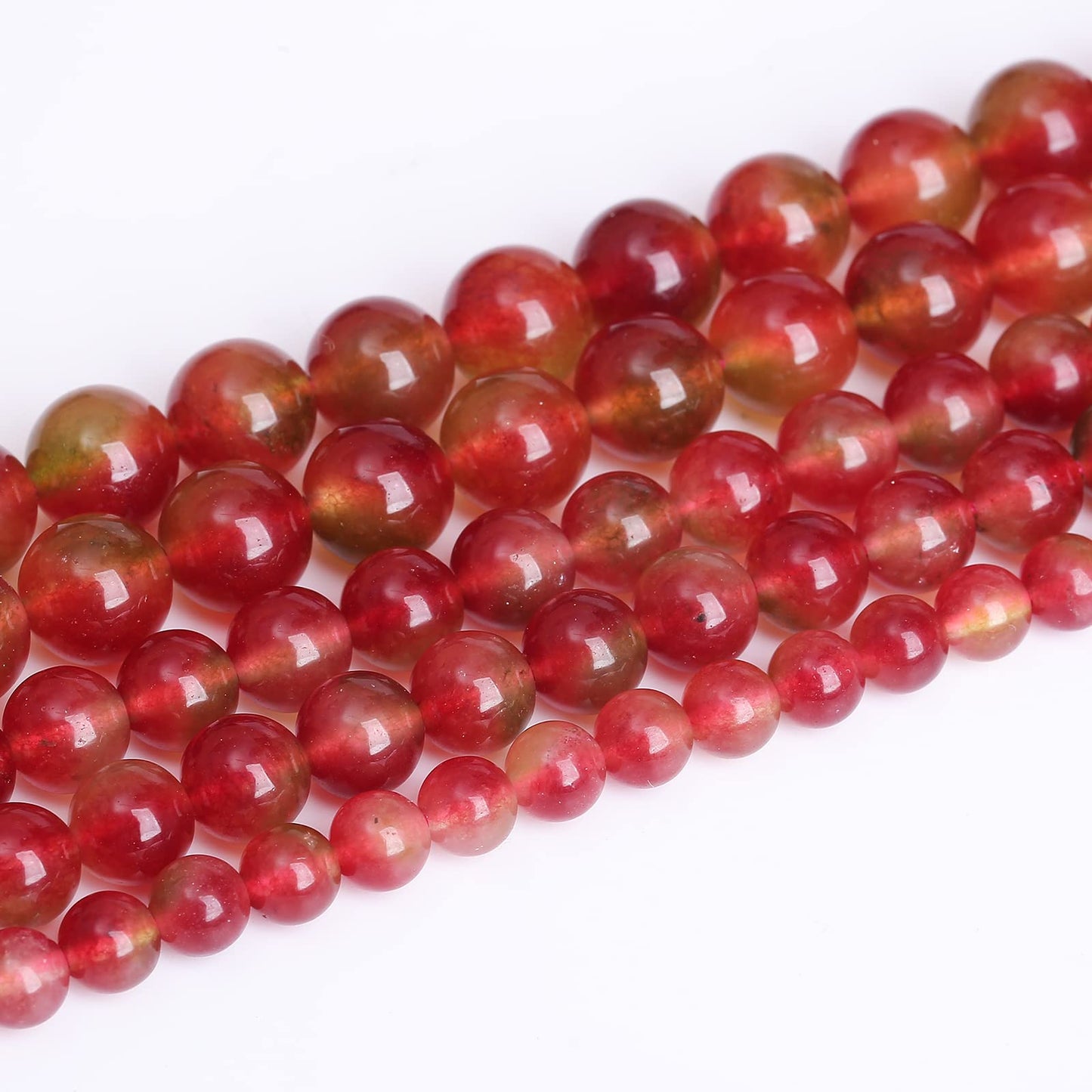 10mm 36pcs Watermelon Tourmaline Jades Stone Beads for Jewelry Making DIY Bracelet Necklace Accessories AAA 15" Energy Healing Power Stone Beads (Watermelon Tourmaline, 10mm)