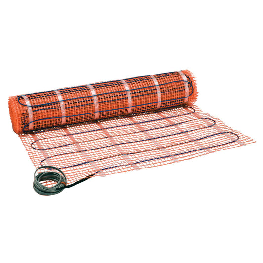 SunTouch TapeMat Electric Under Floor Heating Mat with 1/8" Thick Cable, Open-Weave Orange Mesh, 15 Sq Ft (7.5' x 2'), 120V, Commercial and Residential, Installs Beneath Tile, Stone, Laminate