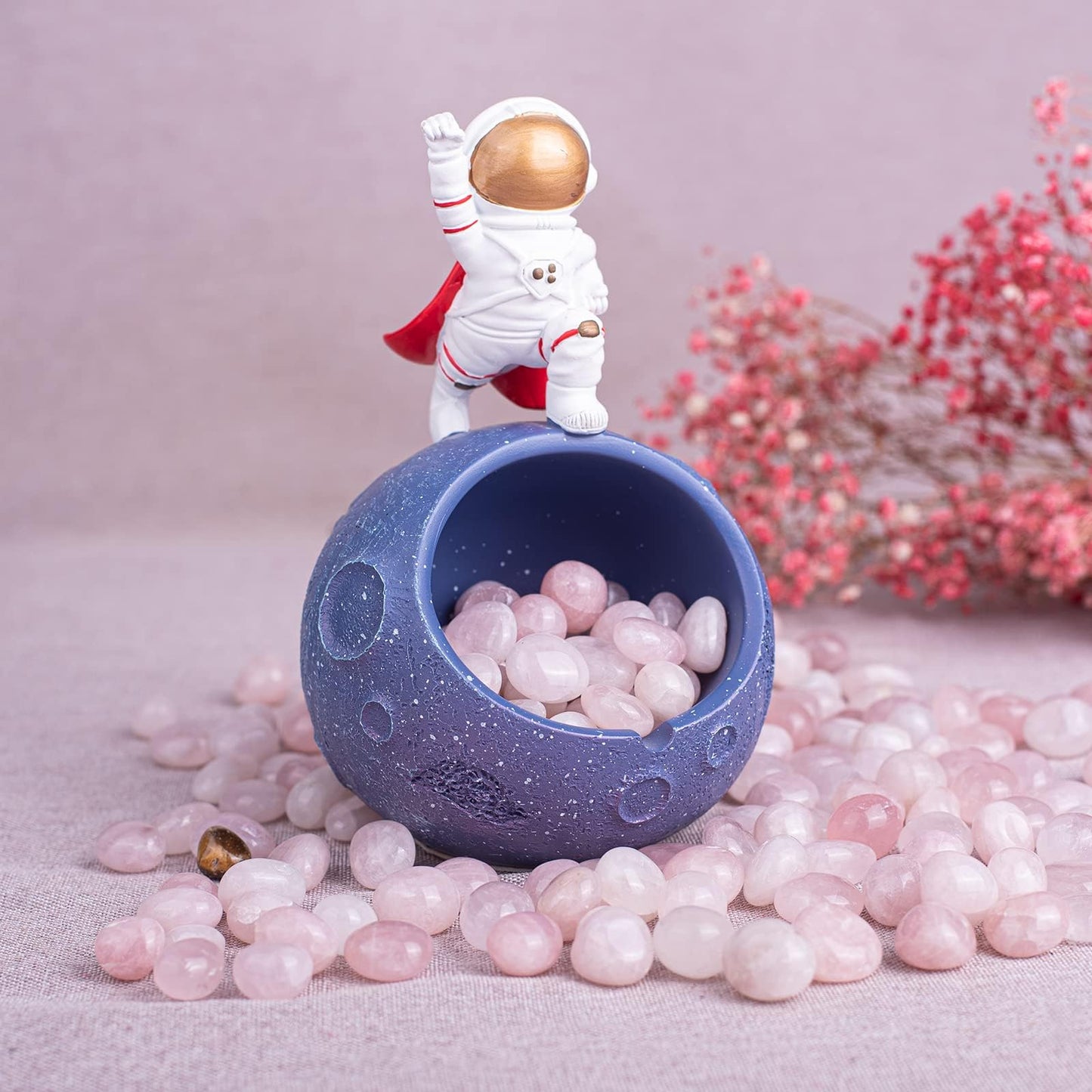 SigMntun Polished Natural Rose Quartz Crystals - 72 Pcs, 0.5" 10 oz Handpicked Natural Tumbled Gemstones Rocks, Pebbles for Reiki, Chakra, Healing Home Decor