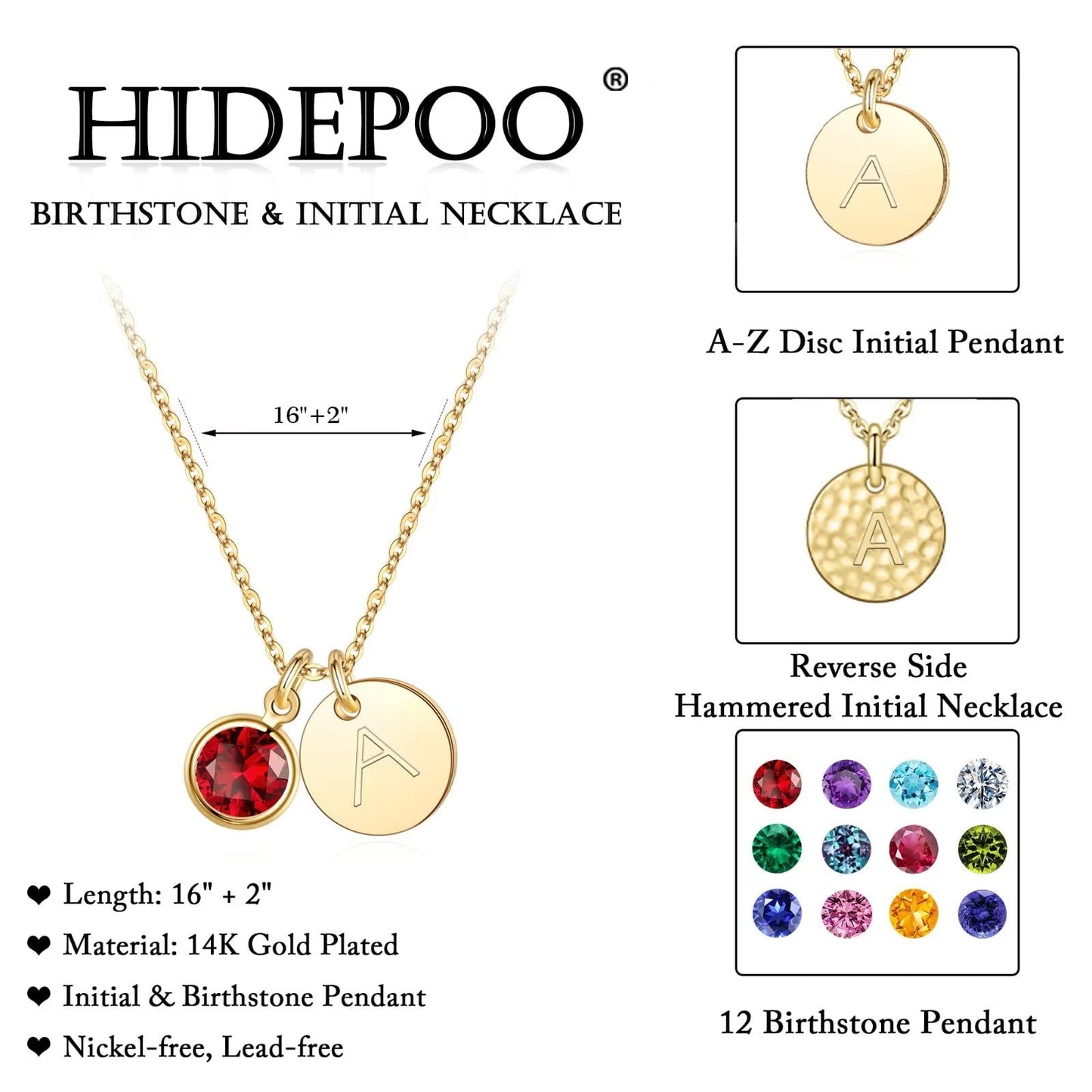 Hidepoo Initial Peridot Birthstone Necklaces for Women, Dainty Disc Letter T August Birthstone Necklace Jewelry for Woman Personalized Birthday Gifts