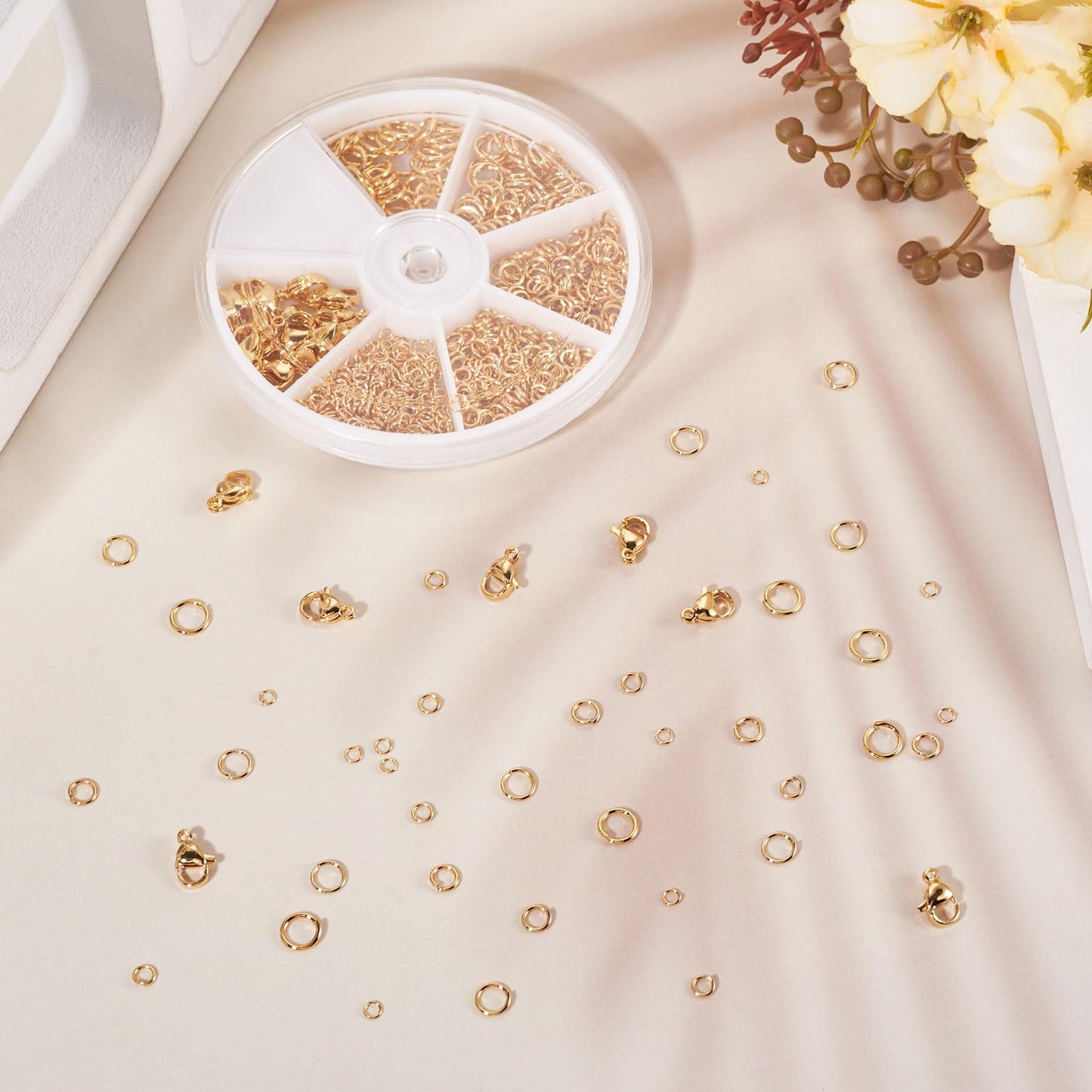DIY Jewelry Making Kits Craftdady 25pcs 18K Gold Plated Stainless Steel Lobster Claw Clasps 658pcs 3mm 4mm 5mm 6mm 7mm Brass Open Jump Rings for DIY Bracelet Necklace Jewelry Making