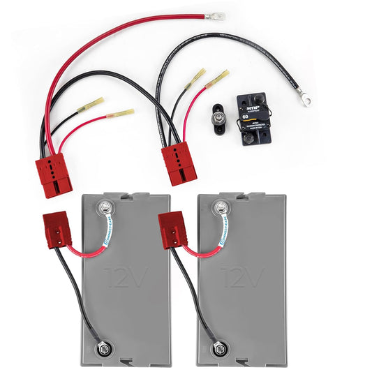 Connect-Ease RCE24VPRO 24V Trolling Motor Connection Kit with Onboard Charging | 6-Gauge Wire | Fits Any 24 Volt Trolling Motors Including MinnKota QUEST, Garmin Force, Lowrance Ghost | Made in USA
