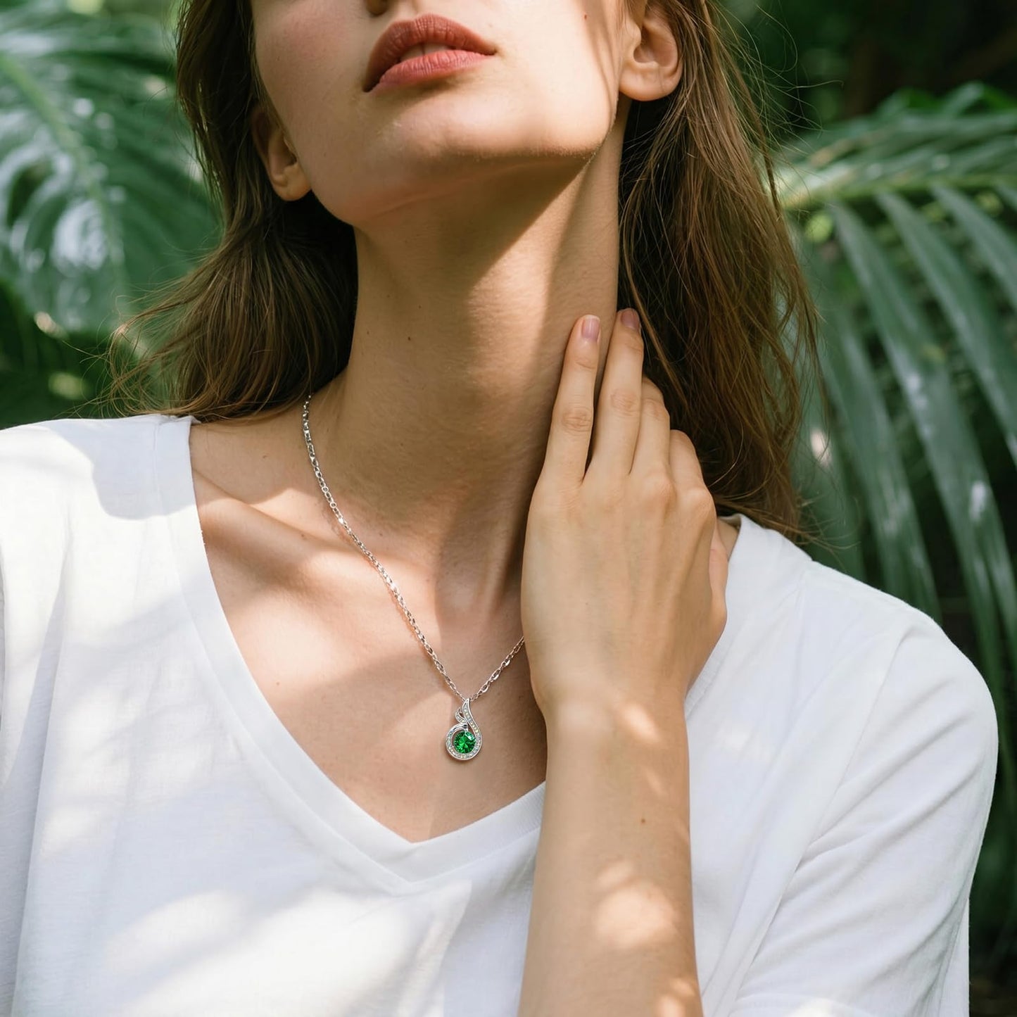 Kate Lynn Phoenix Birthstone Necklaces for Women Pendant Necklace Crystal Jewelry, Birthday Gifts for Women Wife Girlfriend Mothers Day Gift for Mom Daughter Unique Lady Christmas Jewelry Gift for Her, May Birthstone Emerald Necklace