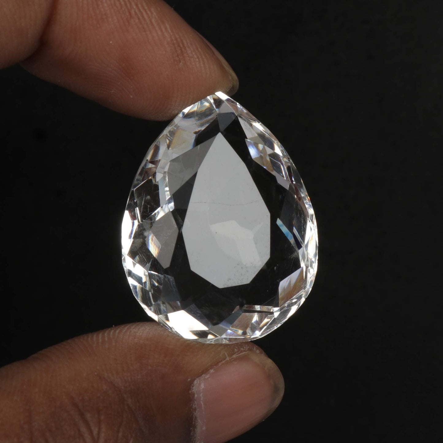 REAL-GEMS Natural White Topaz Loose Gemstone 57 Carat Approx Pear Cut Certified Faceted Stone For Jewelry Making And Collectors