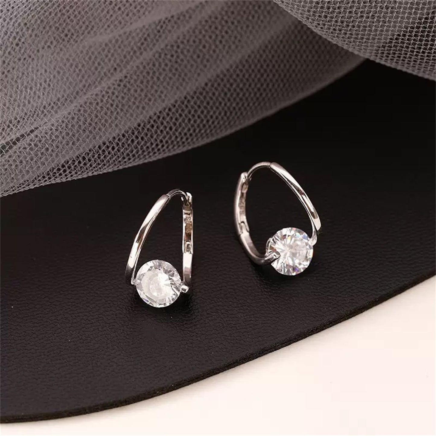 Lymphvity Germanium Crystal Ball Hoop Earrings Gold Silver Plated Unique Colorful Ball Sparkle Rhinestone CZ Lucky Round Circle Dangle Hoop Earrings for Women Minimalist Lymphatic Drainage Jewelry Gifts (Silver)