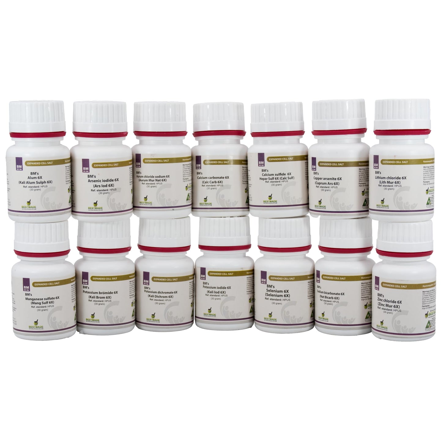 Bestmade Expanded Cell Salt Kit - 14 Additional Cell Salts for Cellular Detox, Nourishment & Targeted Natural Care, Trusted Homeopathic Remedies, 14 Bottles, 350 Pellets Each