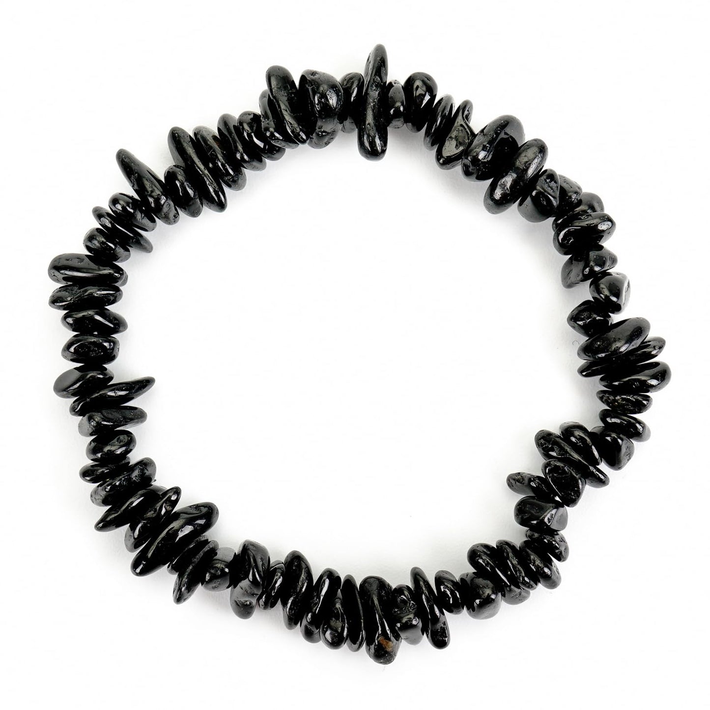 Herxion Black Tourmaline Bracelet for Women & Men- Natural Raw Beads Protection Bracelets, Irregular Chips Stretch Healing Crystals Anxiety Relief Jewelry for Stress & Negative Energy Cleansing
