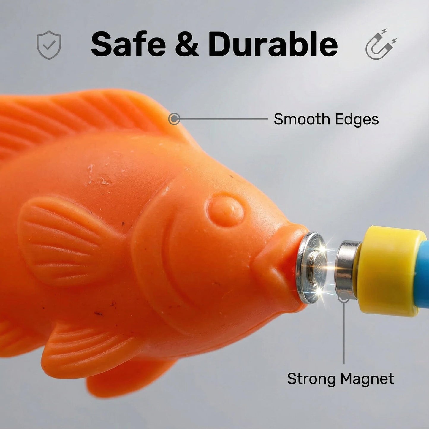 AUUGUU Magnetic Fishing Pool Toys Game, Water Table Bathtub Bath Toy - Pole Rod Floating Fish, Birthday Party Gifts for Toddler Age 3 4 5 6 Year Old, Kids Outdoor Toys
