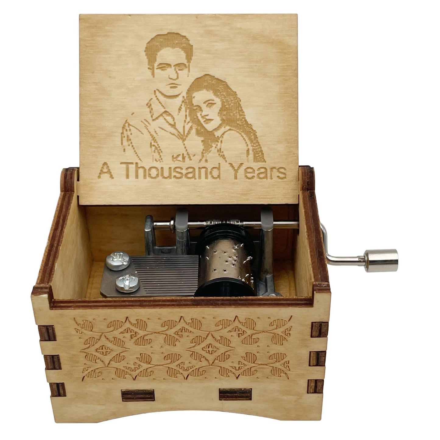 Trails Outdoor A Thousand Years Music Box Hand Crank Unique Wooden Musical Box Gifts for Christmas Birthday(A Thousand Years)